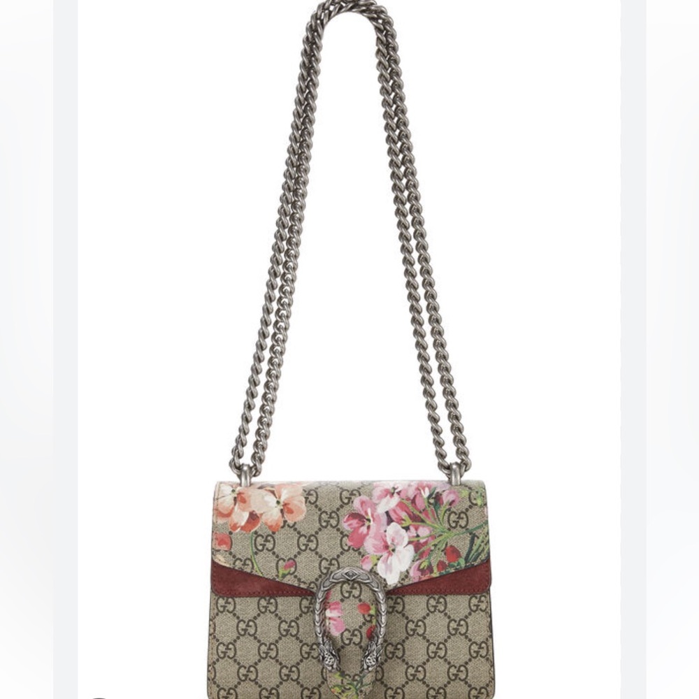 ❤️2XHP🎉NWT GUCCI MINI DIONYSUS GG BLOOM FLORAL HANDBAG - Picture 12 of 12